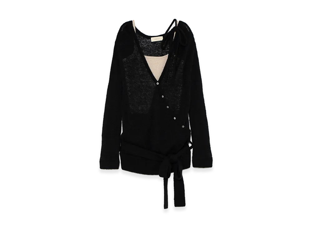 ANDMARY Women's Sheer Loose Knit Tops "Black"