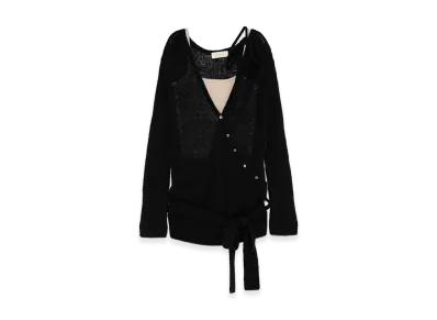 ANDMARY Women's Sheer Loose Knit Tops "Black"