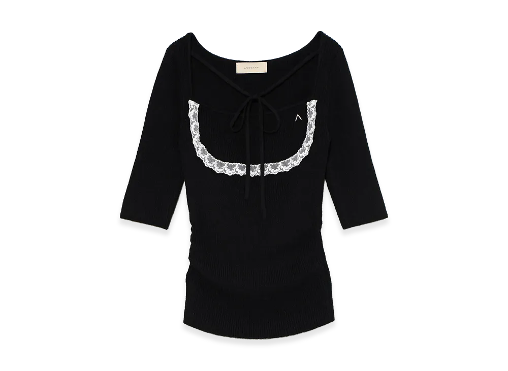 ANDMARY Women's Helen Lacey Tops "Black"