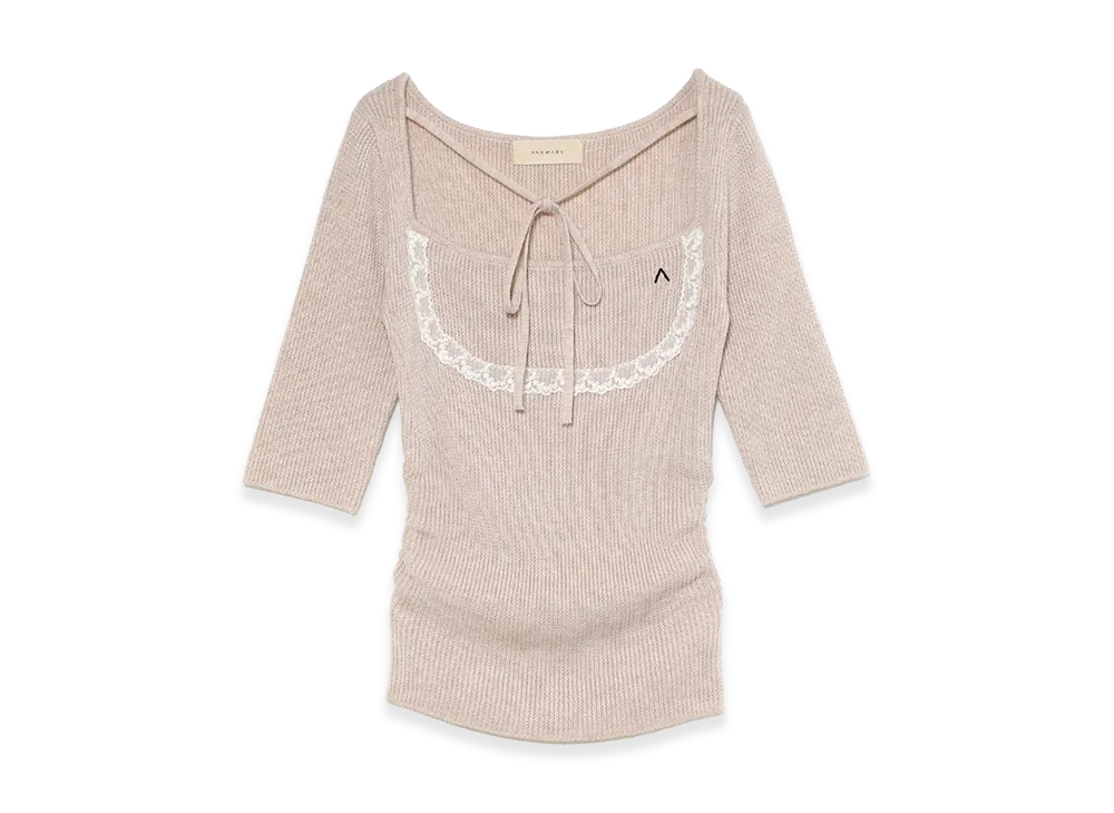 ANDMARY Women's Helen Lacey Tops "Beige"