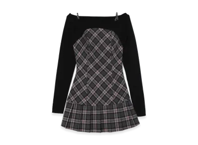 ANDMARY Women's Selena Check Mini Dress "Gray"