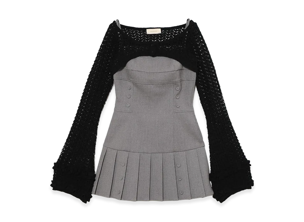 ANDMARY Women's Grenda Pleats Set Mini Dress "Gray"