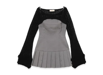 ANDMARY Women's Grenda Pleats Set Mini Dress "Gray"