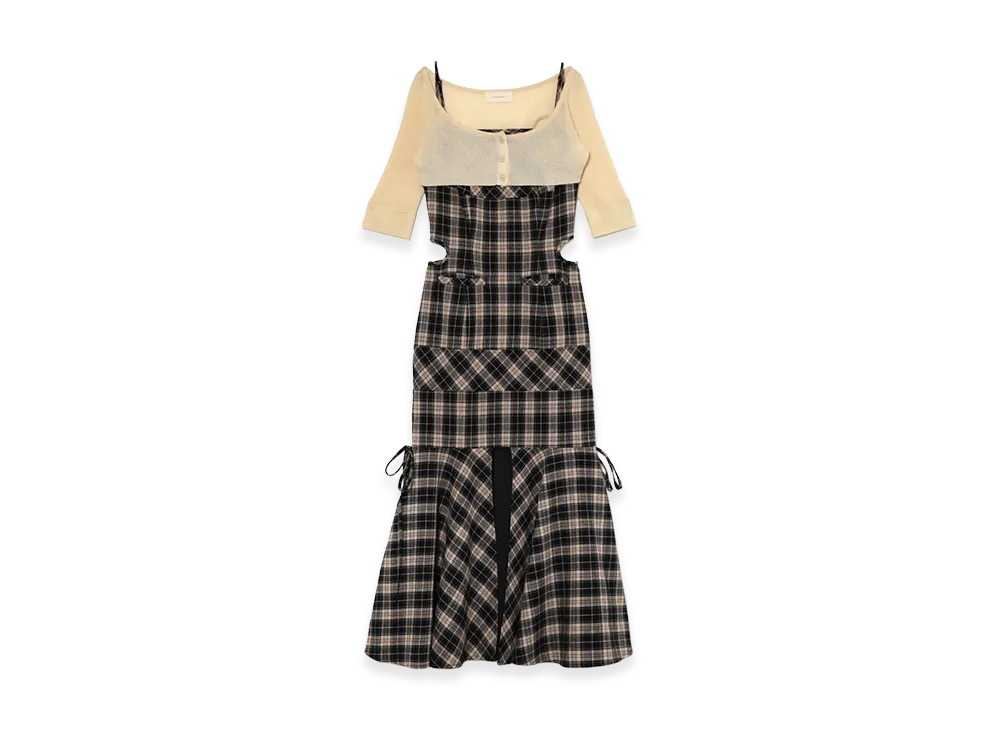 ANDMARY Women's Lisa Check Long Dress "Navy"