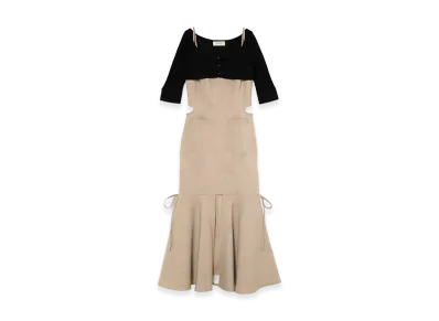 ANDMARY Women's Lisa Check Long Dress "Beige"