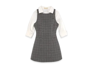 ANDMARY Women's Evie Check Blouse Mini Dress "Gray"