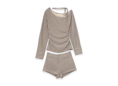 ANDMARY Women's Wendy Oneshoulder Set Up "Brown"