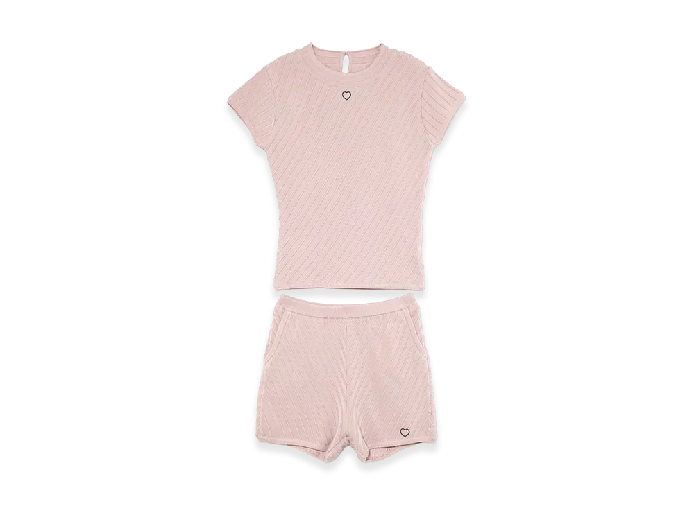 ANDMARY Women's Heart Point Knit Set Up "Pink"