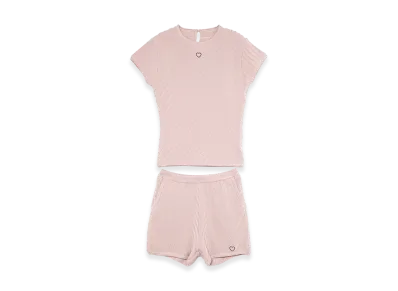 ANDMARY Women's Heart Point Knit Set Up "Pink"