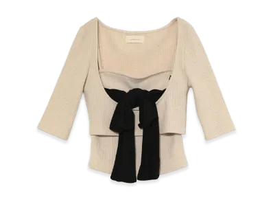 ANDMARY Women's Stella Ribbon Tops "Beige"