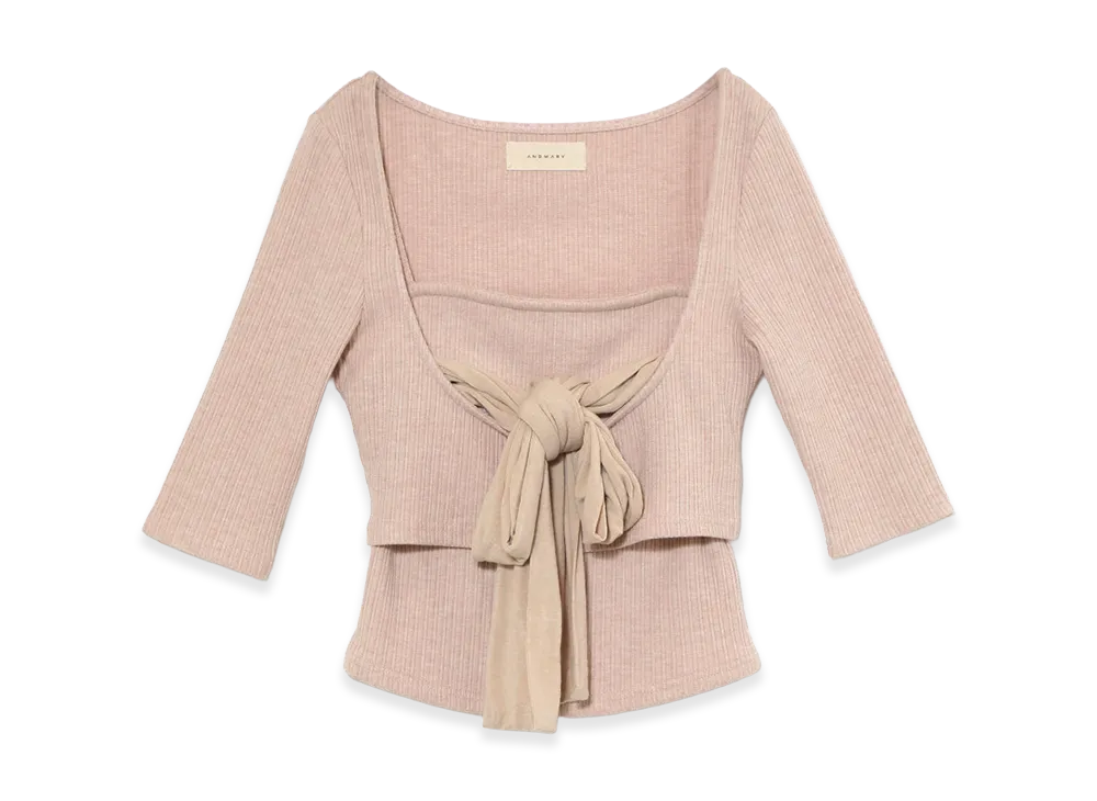 ANDMARY Women's Stella Ribbon Tops "Pink"