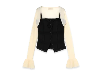 ANDMARY Women's Kiki Lace Cardigan Set Tops "Black"