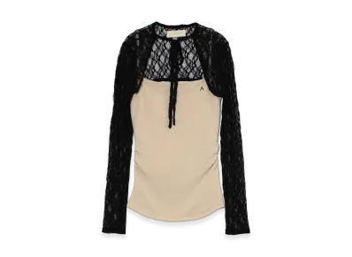 ANDMARY Women's Bloom Flower Tulle Tops "Black"