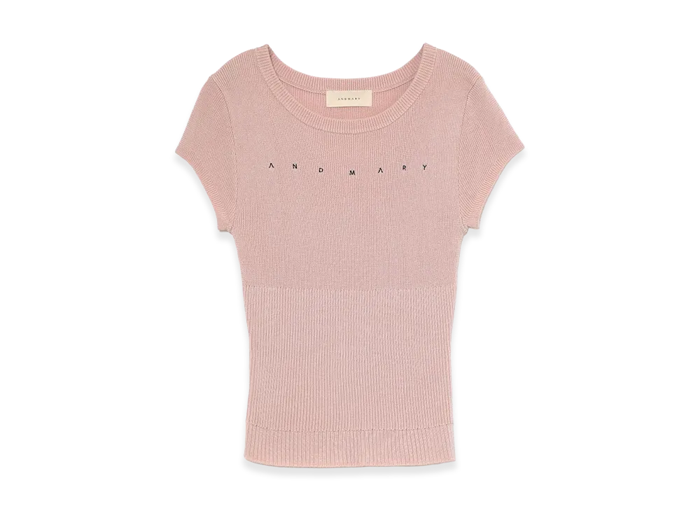 ANDMARY Women's Mary Logo Silk Tops "Pink"