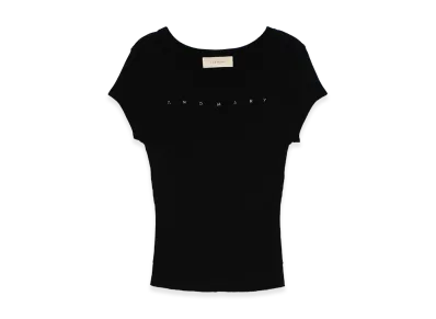 ANDMARY Women's Mary Logo Silk Tops "Black"