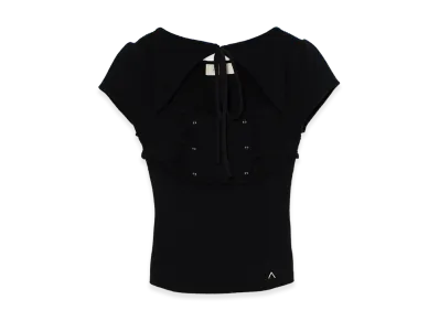 ANDMARY Women's Bell Frill Knit Tops "Black"
