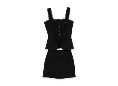 ANDMARY Women's Katie Lace Frill Set Up "Black"