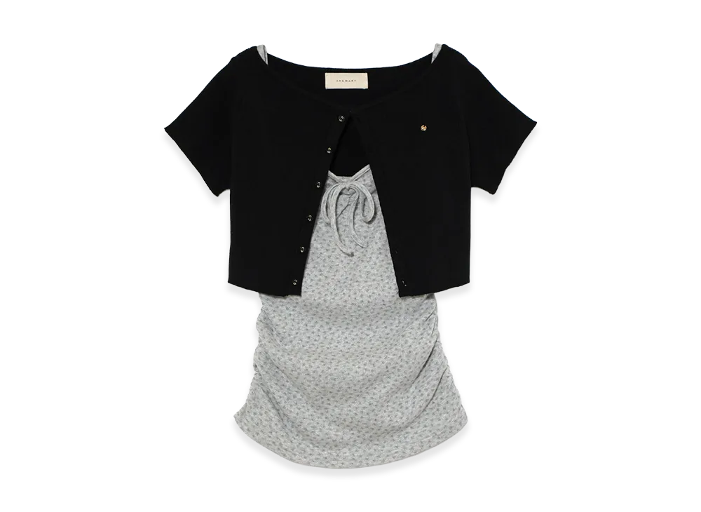 ANDMARY Women's Vickey Flower Set Tops "Black"