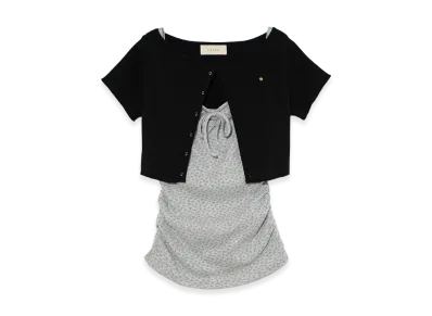 ANDMARY Women's Vickey Flower Set Tops "Black"
