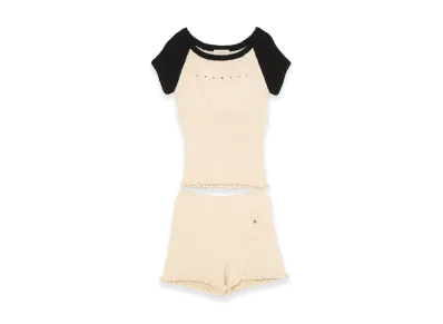 ANDMARY Women's Lala Frill Knit Set Up "Black"