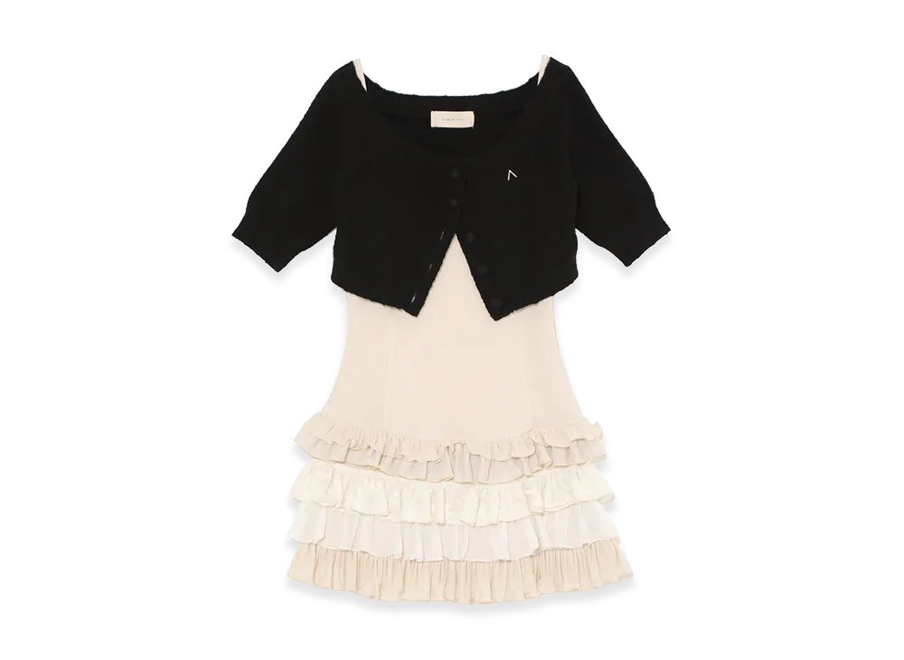 ANDMARY Women's Mew Frill Set Mini Dress "Black"