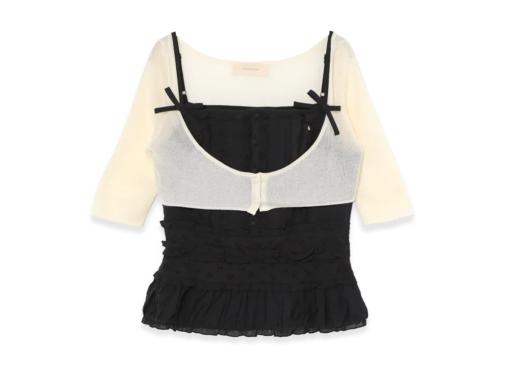 ANDMARY Women's Milly Frill Set Tops "Black"