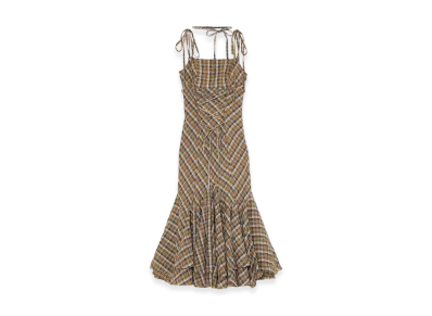 ANDMARY Women's Amelia Check Long Dress "Beige"