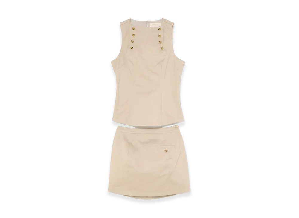 ANDMARY Women's Heart Button Set Up "Beige"