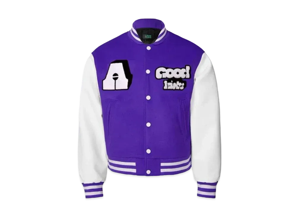 A FEW GOOD KIDS Block Logo Stadium Jacket "Purple"