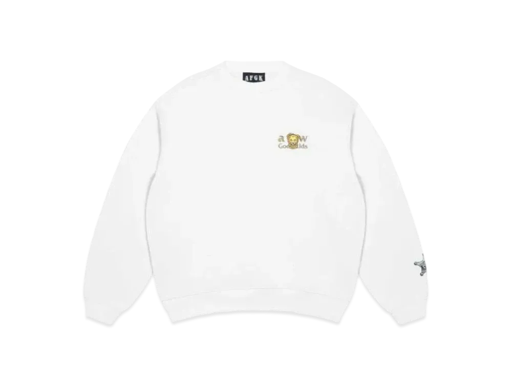 A FEW GOOD KIDS Lion Logo Crew Sweat "White"