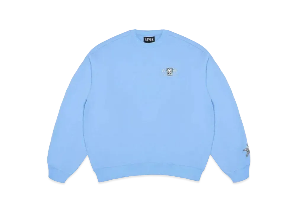 A FEW GOOD KIDS Lion Logo Crew Sweat "Light Blue"