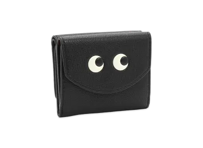 ANYA HINDMARCH Women's Eyes Mini Trifold Wallet "Capra in Black"