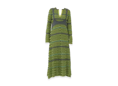 AKANE UTSUNOMIYA Women's Color Block Knit Dress "Green"