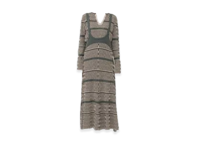 AKANE UTSUNOMIYA Women's Color Block Knit Dress "Pink"