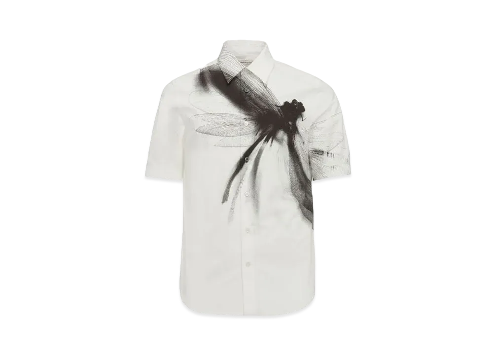 Alexander McQUEEN Dragonfly Short Sleeve Shirt "White"
