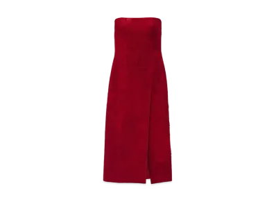 Alexander McQUEEN Suede Midi Dress "Red"