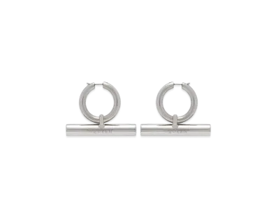 Alexander McQUEEN T-Bar Hoop Earrings "Palladium"