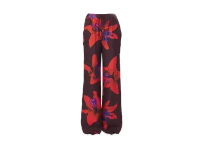 Alexander McQUEEN Flame Lily Pajama Pants "Burgundy/FireRed"