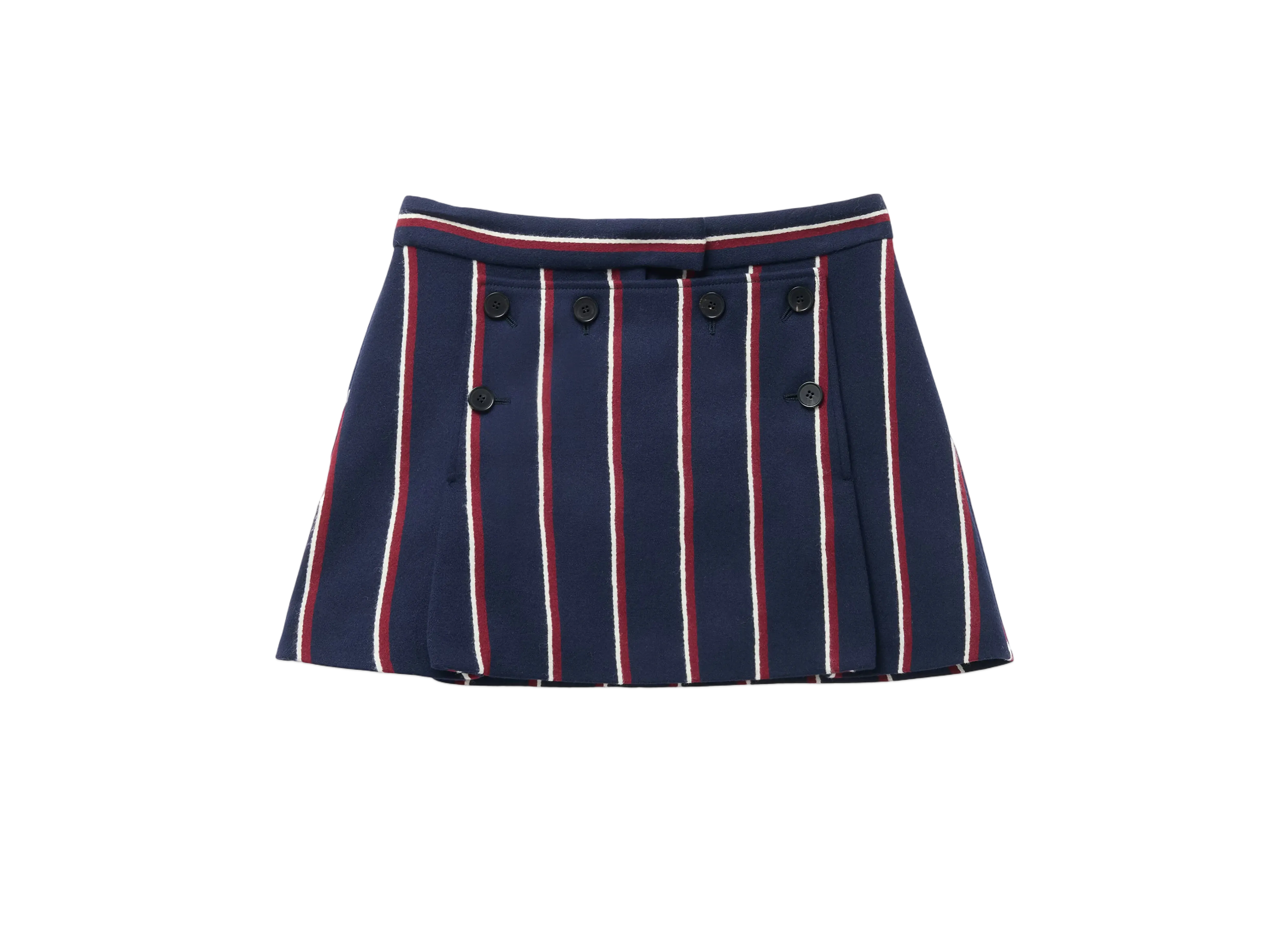 Alexander McQUEEN College Stripe Mini Skirt "Navy/Burgundy"