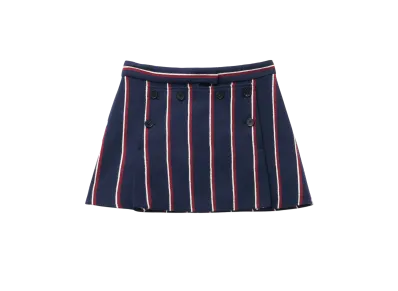 Alexander McQUEEN College Stripe Mini Skirt "Navy/Burgundy"
