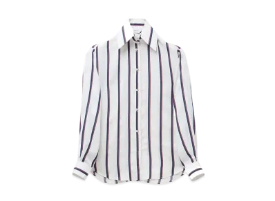 Alexander McQUEEN College Stripe Shirt "Ivory/Navy/Burgundy"