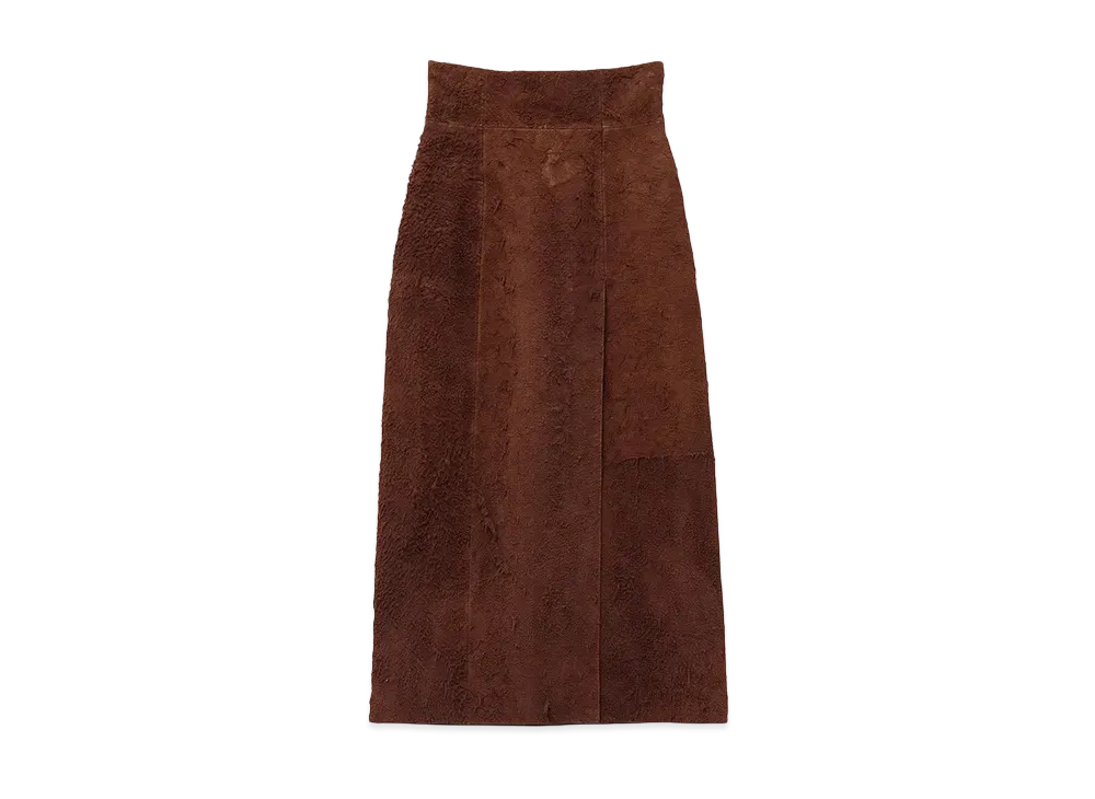 Alexander McQUEEN Suede Pencil Skirt "Brown"