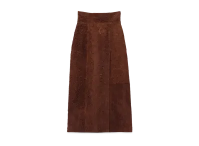 Alexander McQUEEN Suede Pencil Skirt "Brown"