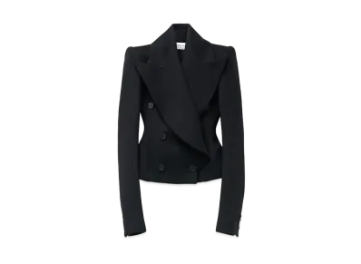 Alexander McQUEEN Oversized Lapel Pea Coat "Black"