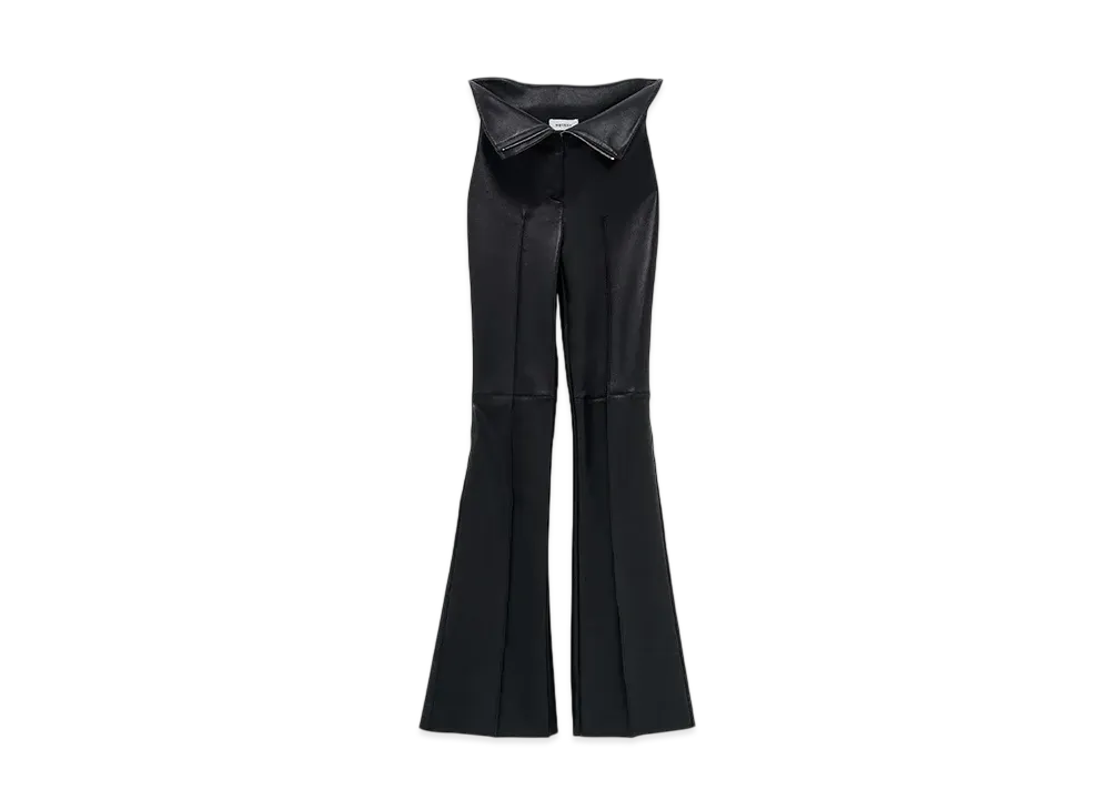 Alexander McQUEEN Foldover Waist Leather Pants "Black"