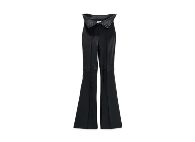 Alexander McQUEEN Foldover Waist Leather Pants "Black"