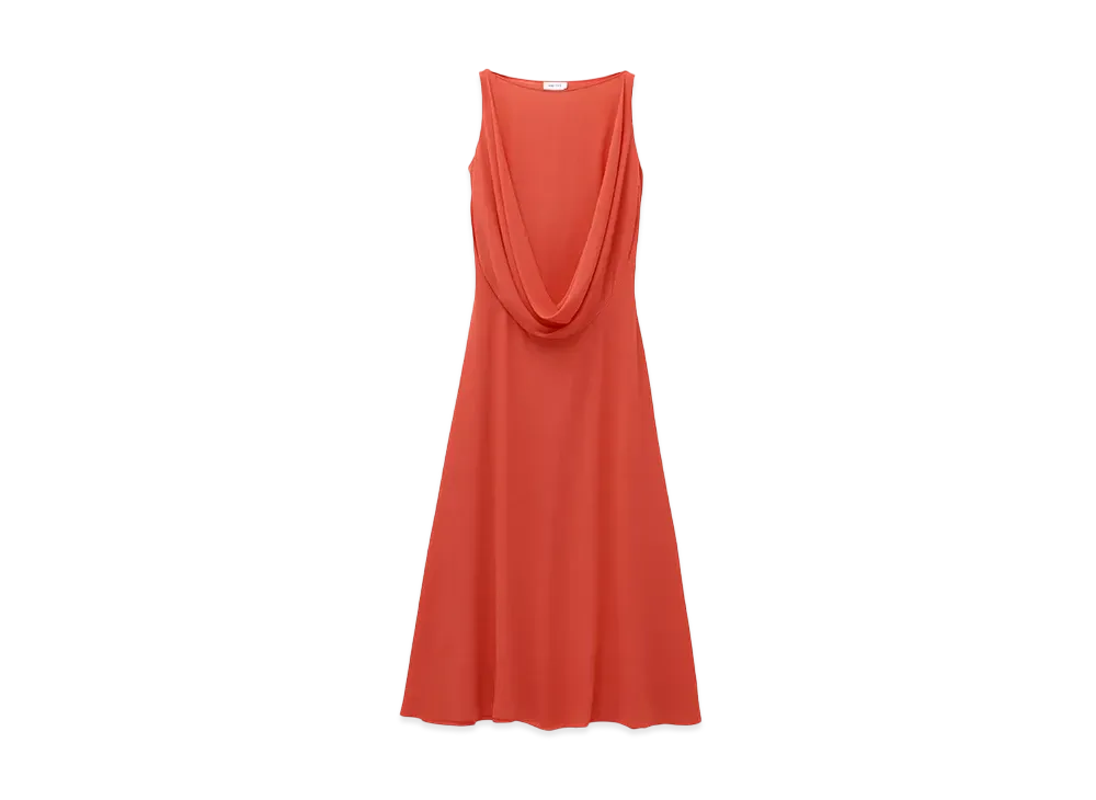 Alexander McQUEEN Draped Midi Dress "Coral"
