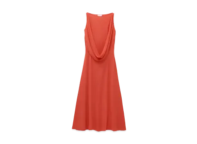 Alexander McQUEEN Draped Midi Dress "Coral"