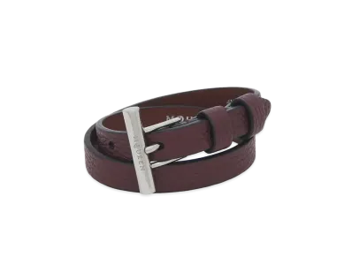 Alexander McQUEEN T-Bar Double Wrap Bracelet "Oxblood"