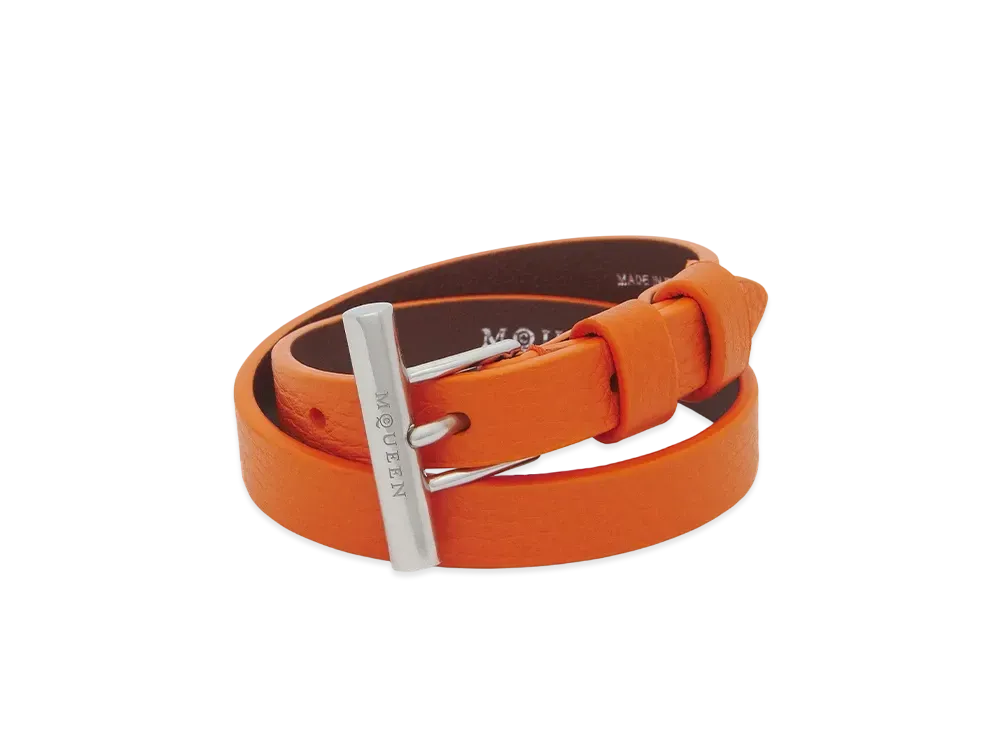 Alexander McQUEEN T-Bar Double Wrap Bracelet "Orange"